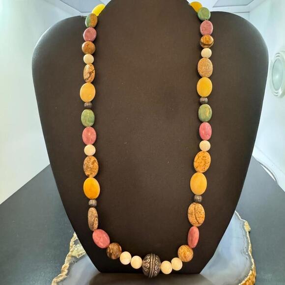 Carolyn Pollack Sterling Silver Multi Pastel Gemstone Beaded Necklace For Women